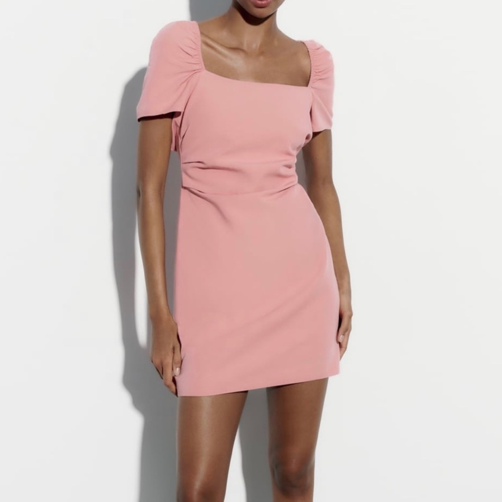 Light Pink Mini Dress | Cross back